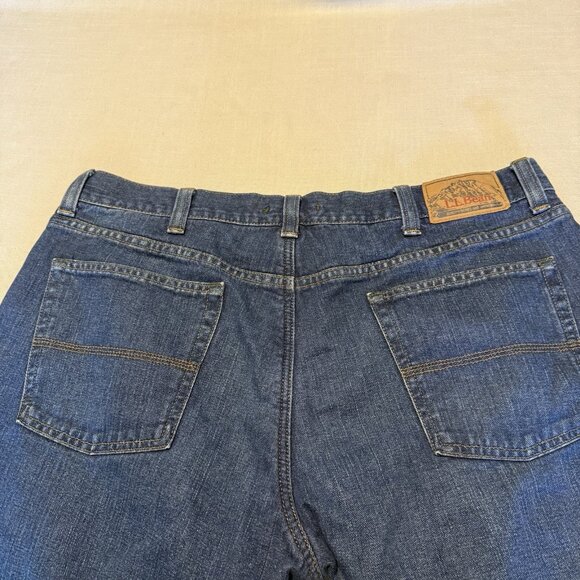 Men's L.L. Bean Fully Lined Work Wear Denim Jeans - 38 x 30 - Actual 36 - 29 - Picture 4 of 6